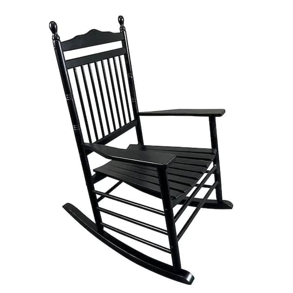Black Solid Wood Outdoor Rocking Chair