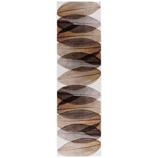 Hollywood Brown/Gray 2 ft. x 8 ft. Abstract Geometric Runner Rug