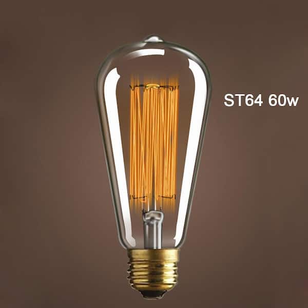 Filament Light Lamp Bulb ST64 Vintage Edison Squirrel Cage Decorative Industrial