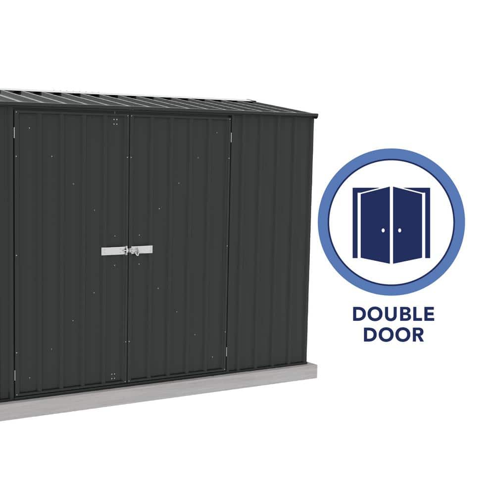 Absco 10' x 5' Gray Galvanized Steel Metal Storage Shed
