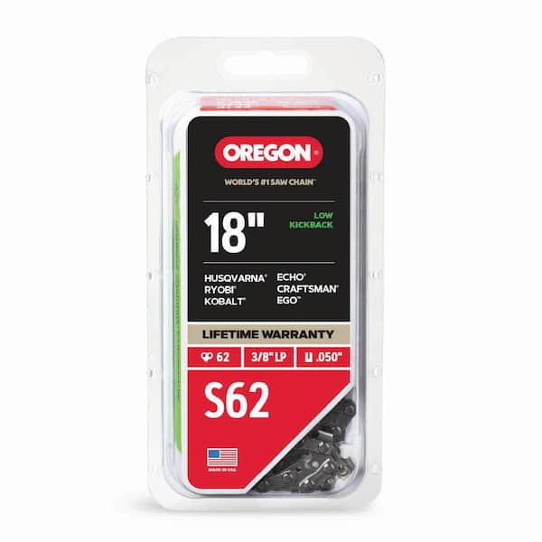 Oregon S62 Chainsaw Chain for 18 in. Bar, Fits Husqvarna, Echo, Poulan, Craftsman, Homelite and More