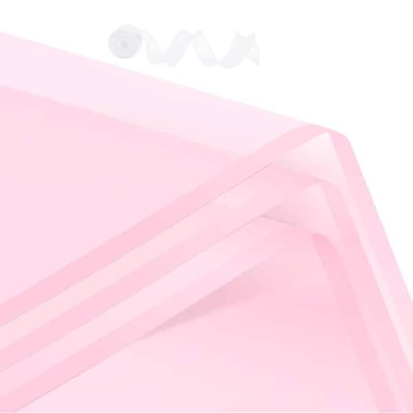 N/A 20 Sheets Waterproof Floral Bouquet Design Wrapping Paper Pink for Wedding Birthday Gift DIY Projects 22.44 x 22.44 in.