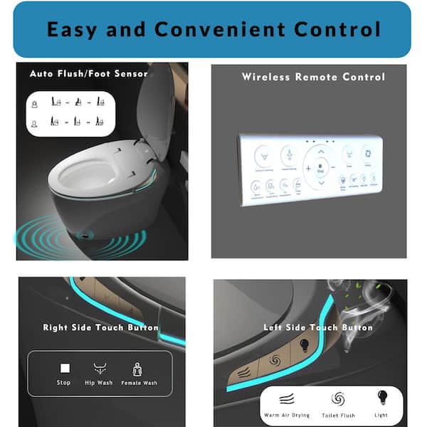 Xspracer Moray Elongated Smart Bidet Toilet with Foot Sensor & LED Night Light