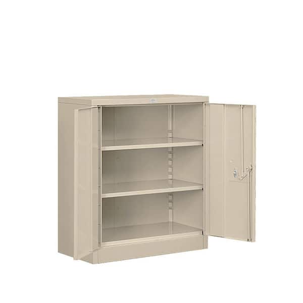 Salsbury Industries 36 in. W x 42 in. H x 18 in. D 2-Shelf Heavy Duty Metal Counter Height Assembled Storage Cabinet in Tan