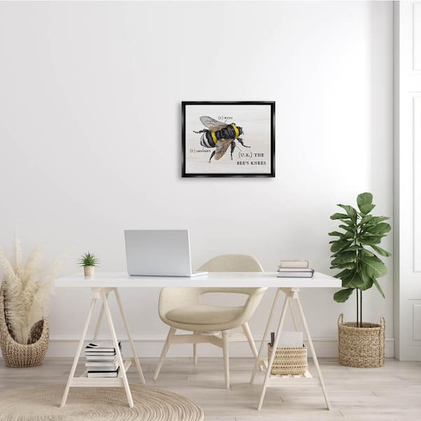 The Stupell Home Decor Collection Anatomy of Honey Bee Pun Charming Bee's  Knees by Daphne Polselli Floater Frame Animal Wall Art Print 17 in. x 21  in. ac-252_ffb_16x20 - The Home Depot