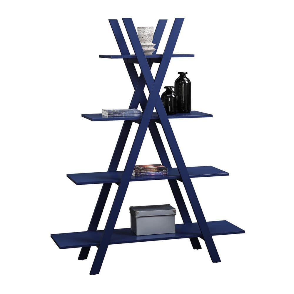 Oxford White 4-Tier Open Concept Ladder Bookshelf