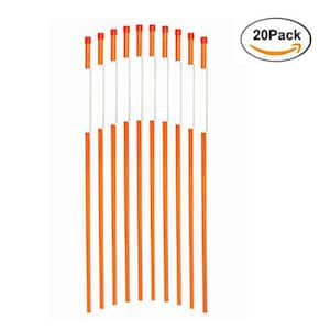 72 in. Hollow Reflective Driveway Markers for Easy Visibility at Night, Orange (20-Pack)