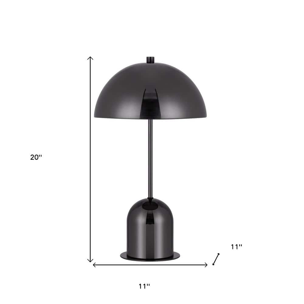 20'' Gunmetal Steel Desk Lamp with Dome Shade