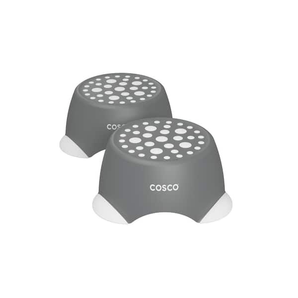 Cosco Kids 1-Step Step Stool (Gray, 2-Pack)