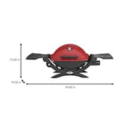 Q 1200 1-Burner Portable Tabletop Propane Gas Grill in Red with Built-In Thermometer