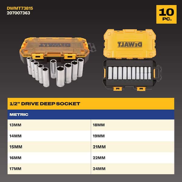 1/2 in. Drive Deep Socket Set (10-Piece)