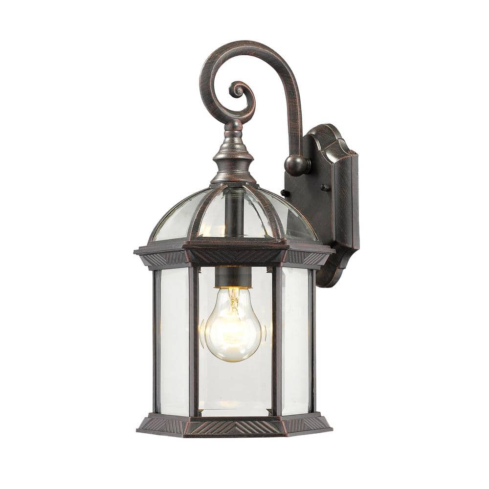 Annex Rust Outdoor Hardwired Lantern Lantern Wall Sconce with No Bulbs Incl