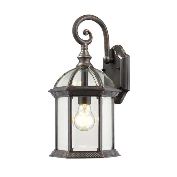 Annex Rust Outdoor Hardwired Lantern Lantern Wall Sconce with No Bulbs ...