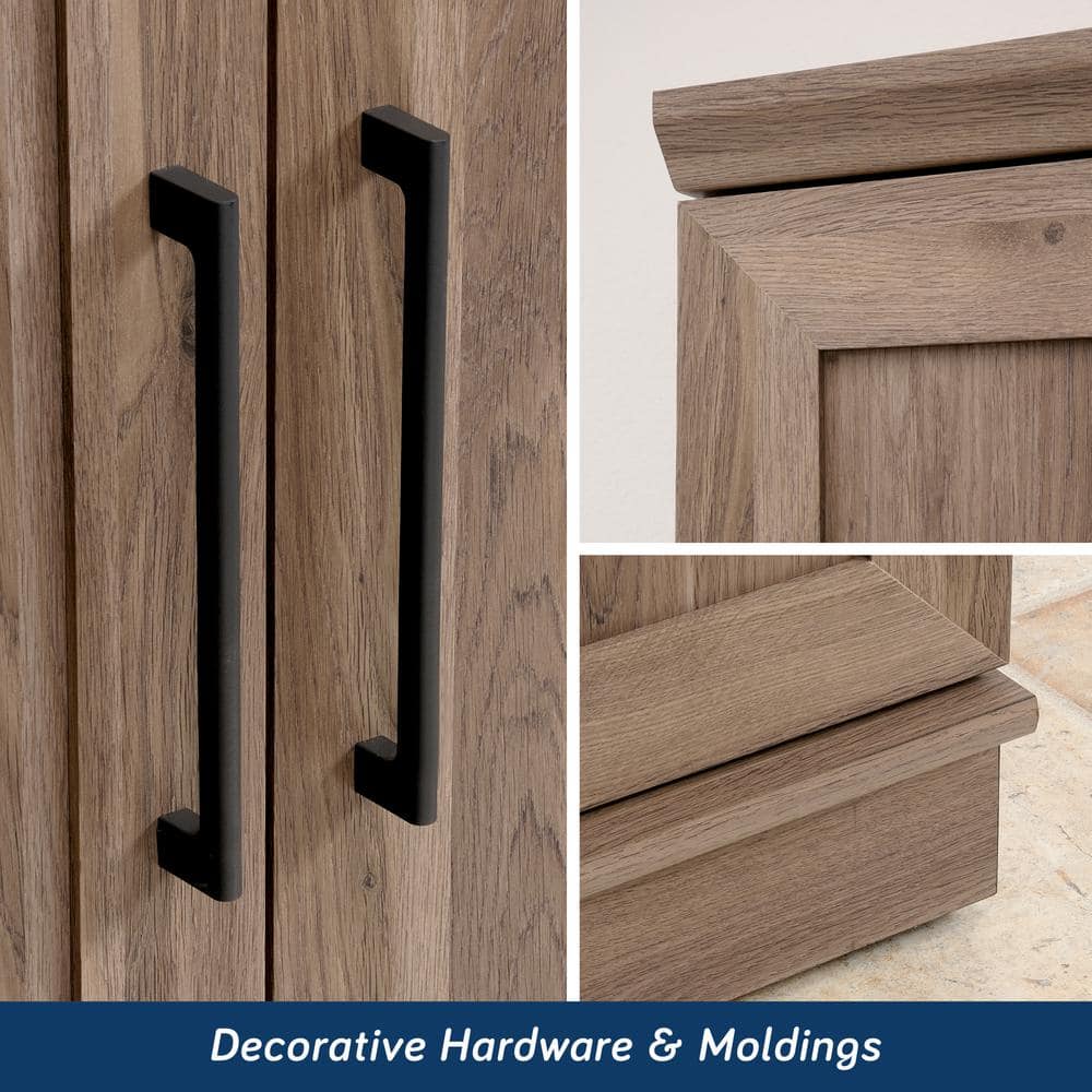 Salt Oak Freestanding Cupboard with Adjustable Shelving