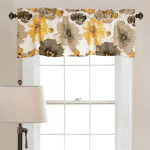 Leah 18 in. x 52 in. with 2 in. Header 100% Polyester Valance in Yellow