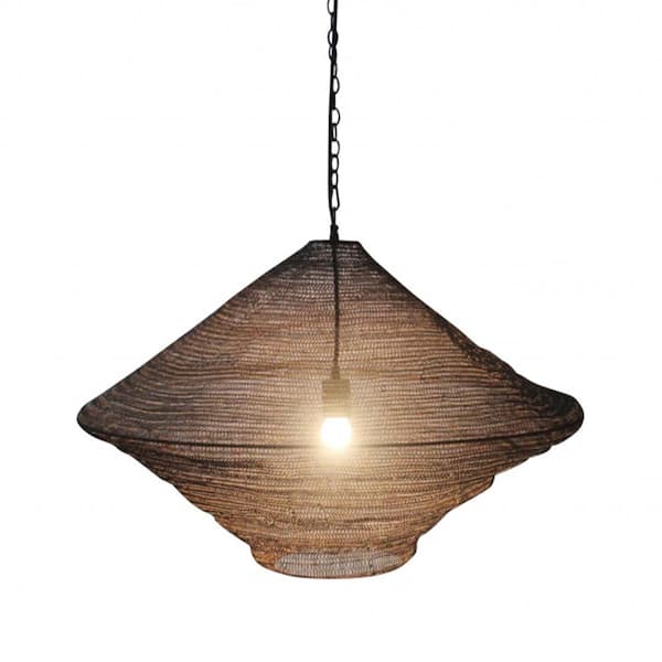 Unbranded Harley 60-Watt 1 Gold Cone Mini Pendant Light with Woven Metal Shade and Incandescent