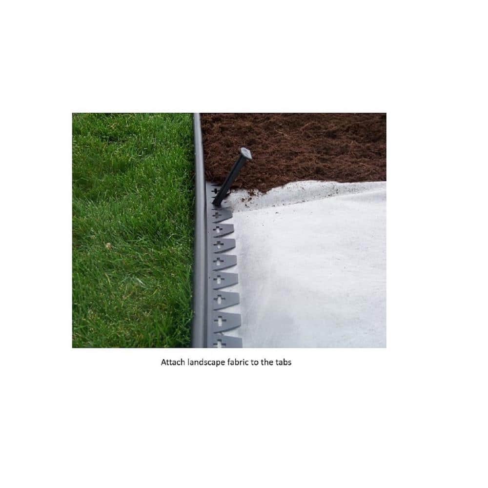 Black Recycled Plastic No-Dig Garden Edging with Stakes