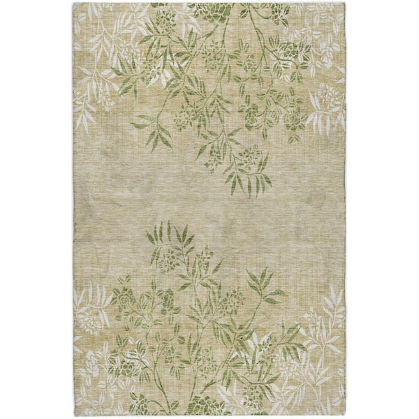 Dream Shag Premium Machine Washable Abstract ADS673 Khaki 10 ft. x 14 ft. Area Rug
