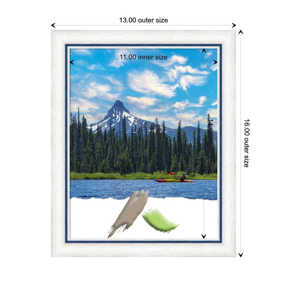11x14 White and Blue Wood Wall Picture Frame