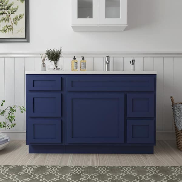 Vanity Art 51 in. W x 21 in. D x 32.5 in. H Bath Vanity Cabinet without Top in Blue