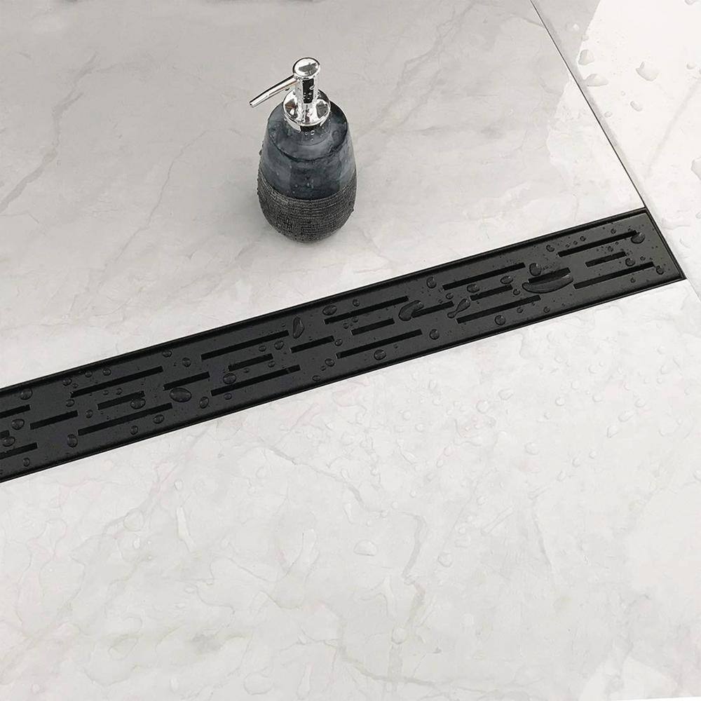36-Inch Matte Black Stainless Steel Linear Shower Drain