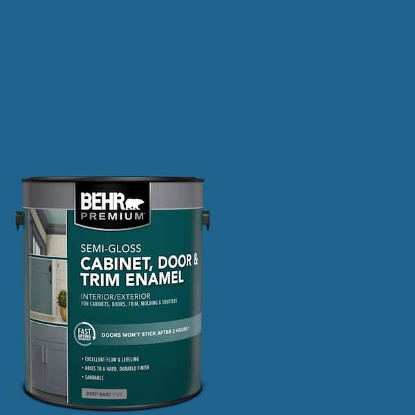 1 gal. #MQ5-57 Traditional Blue Semi-Gloss Enamel Interior/Exterior Cabinet, Door & Trim Paint