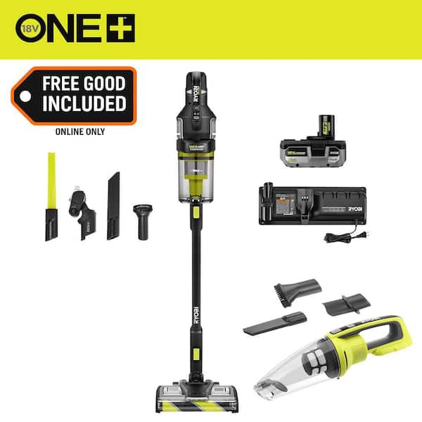 ONE+ HP 18V Brushless Cordless Advanced WHISPER Series Stick Vacuum Kit with Hand Vacuum, 4.0 Ah Battery, and Charger