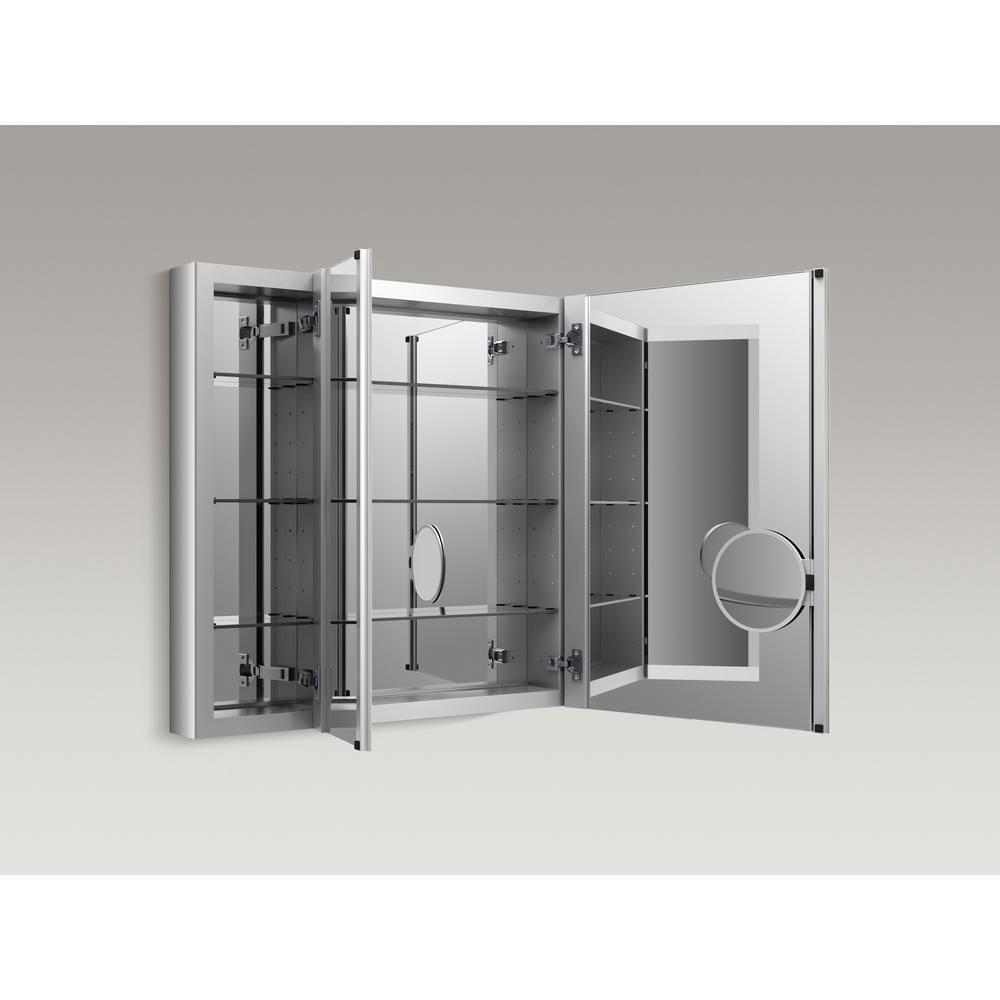 Verdera 40" Aluminum Tri-View Medicine Cabinet with Adjustable Shelves