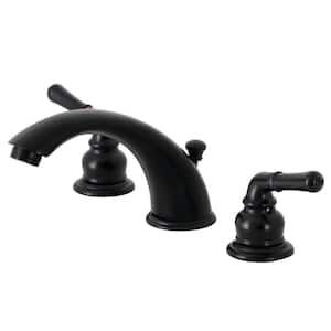 Magellan 8 in. Widespread 2-Handle Bathroom Faucets with Plastic Pop-Up in Matte Black