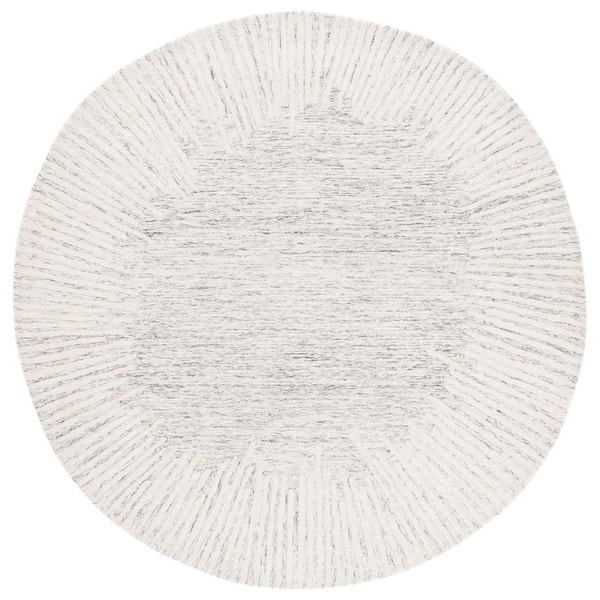 SAFAVIEH Abstract Gray/Ivory 6 ft. x 6 ft. Marle Eclectic Round Area Rug