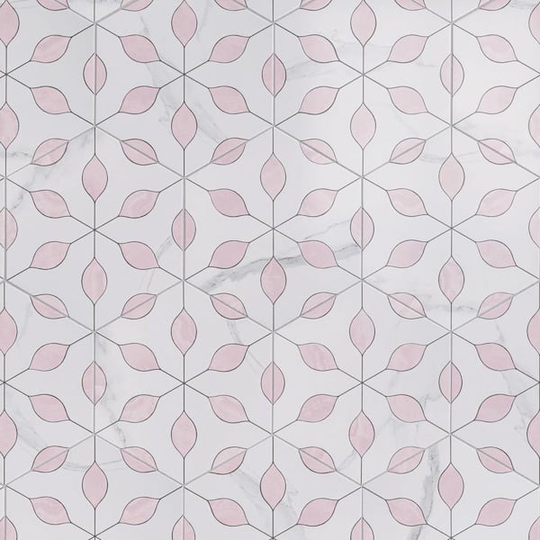 Alicante Pink Hexagon 7.88 in. x 9.45 in. Matte Porcelain Floor and Wall Tile (9.9 sq. ft. /Case)