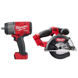 M18 FUEL 18-Volt Lithium-Ion Brushless Cordless 1/2 in. Impact Wrench with Friction Ring and 5-3/8 in. Circular Saw
