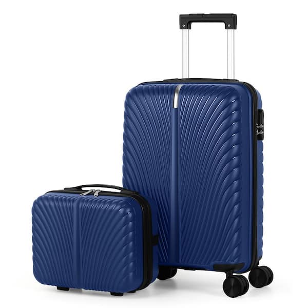 2-Piece ABS Luggage Set with Locks, Includes Carry-On 14 in. and 20 in. Spinner Suitcases Blue