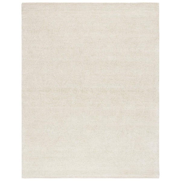 Abstract 9 ft. x 12 Green/Ivory Geometric Area Rug