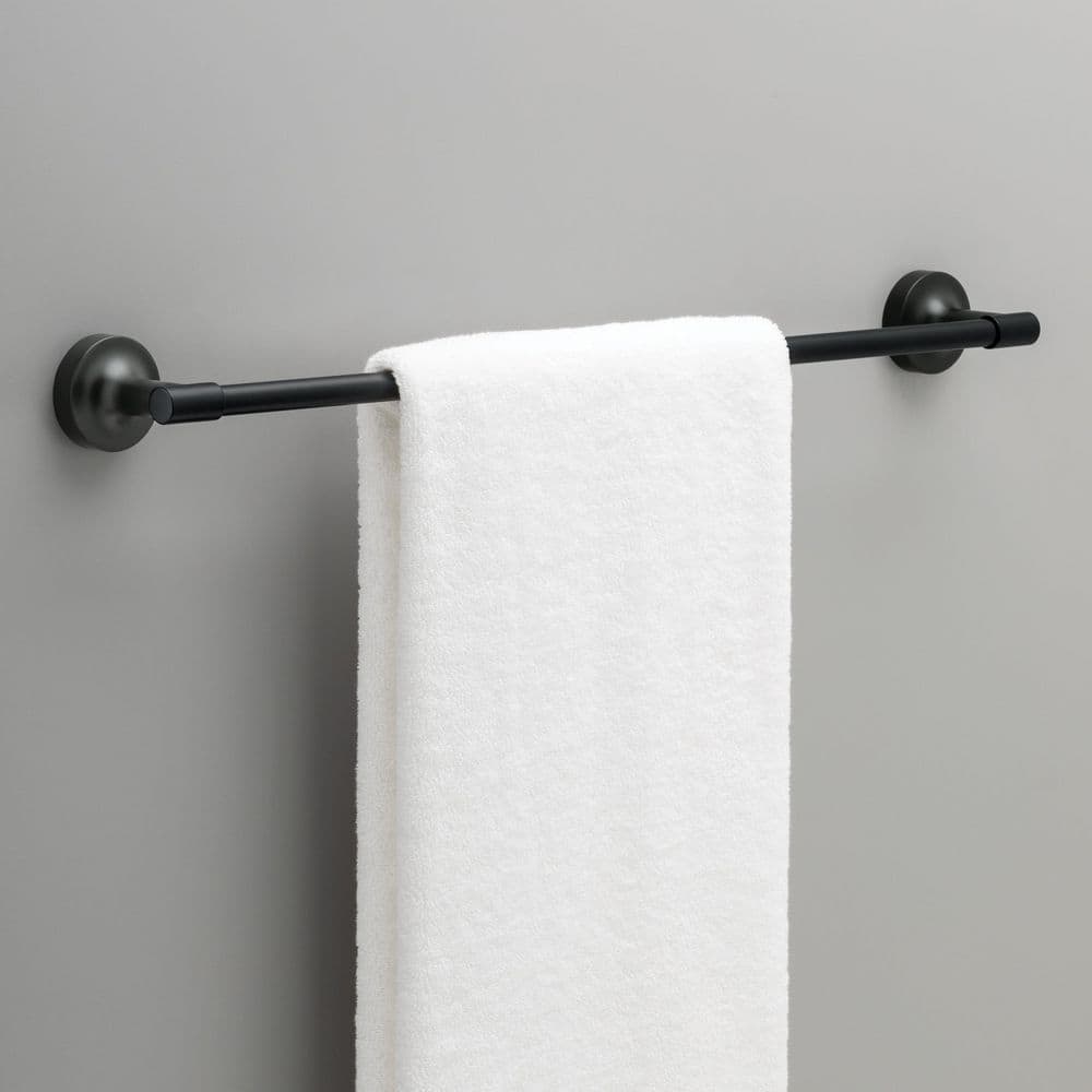 Matte Black 24" Wall Mounted Towel Bar