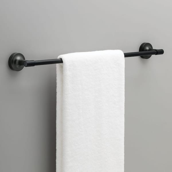 Voisin 24 in. Wall Mounted Towel Bar Bath Hardware Accessory in Matte Black