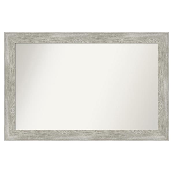 Amanti Art Dove Greywash 50 in. x 33 in. Custom Non-Beveled Distressed Recyled Polystyrene Bathroom Vanity Wall Mirror