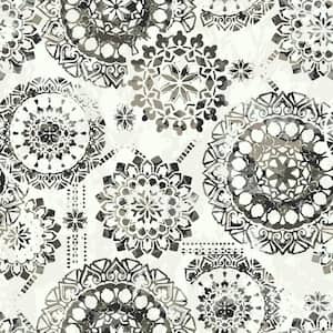 Black and White Bohemian Medallion Peel and Stick Wallpaper (Covers 28.18 sq. ft.)