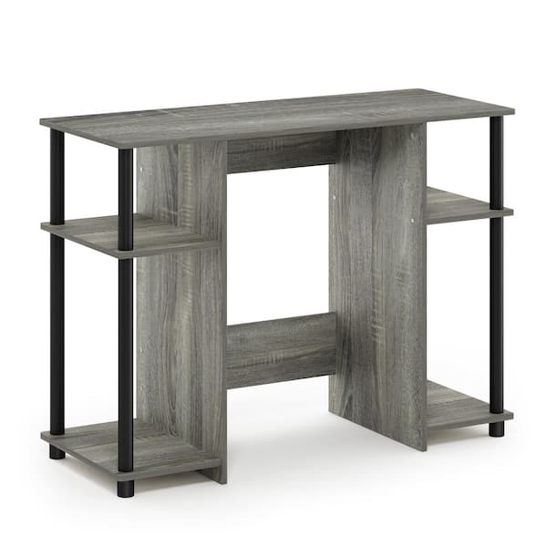 Furinno 38 in. Rectangular French Oak Grey Wood Computer Desk with Open Storage