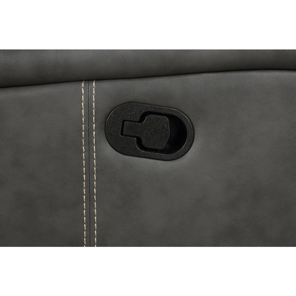Gray Faux Leather Manual Recliner with Lift