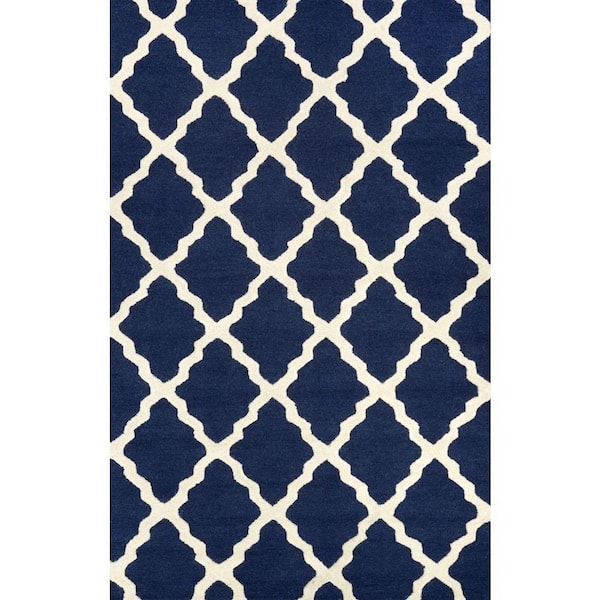 nuLOOM Marrakech Moroccan Trellis Navy Doormat 2 ft. x 3 ft.  Area Rug