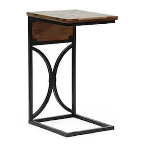 Sandine Natural and Black C-Shaped Side Table