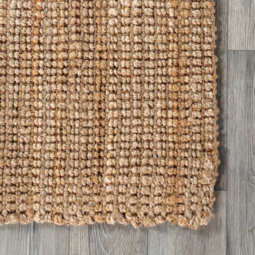 Kiwa Natural Jute 6' x 9' Handwoven Farmhouse Area Rug
