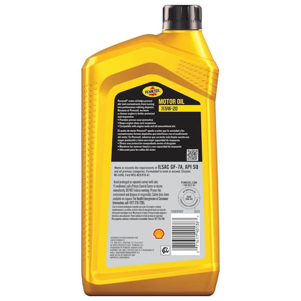 Pennzoil SAE 5W-20 Motor Oil 1 Qt. 550035002 - The Home Depot