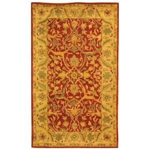 Antiquity Rust 3 ft. x 5 ft. Border Floral Area Rug