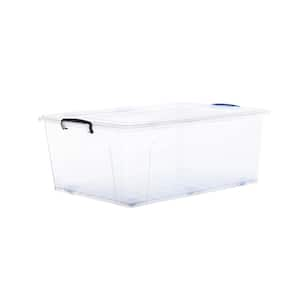 Superio 602 Storage Container 62 qt Clear with Blue Handles