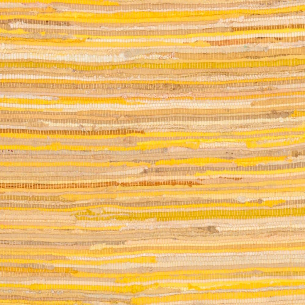Handmade Multicolor Stripe Wool and Cotton Square Rug 4' x 4'