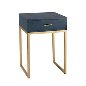 Leawood 14 in. Navy Square Wood Accent Table