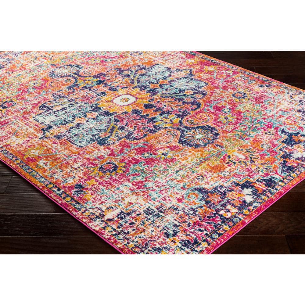 Odelia Multicolor Vintage Medallion Area Rug, 3'11" x 5'7"