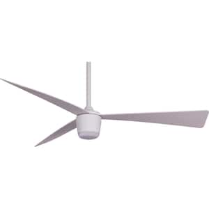 Star 7, 52 in. Integrated LED Matte White Ceiling Fan With Light Kit and Remote Control